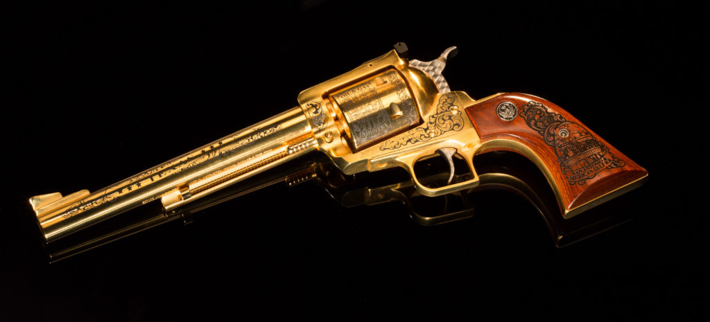 Glossy photo of revolver